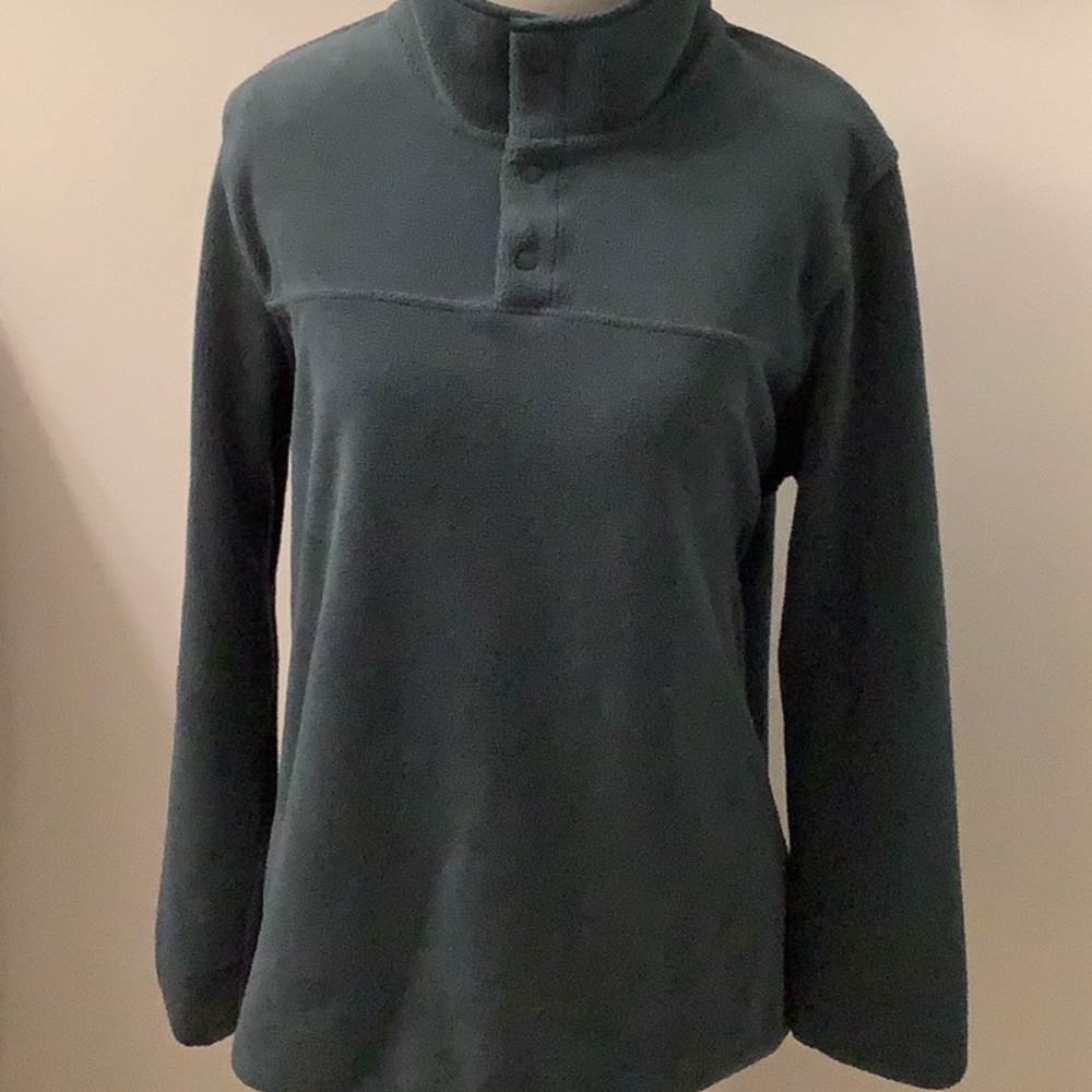 32 Degrees: TOP - Green - Women’s Size L -Snap FLEECE PULLOVER - Stretch